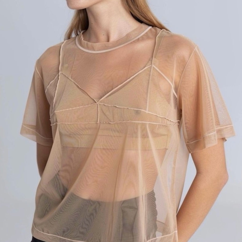 Jill Sander  Sheer Peach Top
